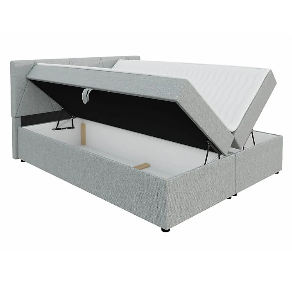 Mobilier1 Lit continental Memphis 116, Double, Vert, Tissu, Disponible* Ensemble Sommier Et Matelas