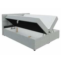 Lit continental Memphis 115, Double, Brun clair, Tissu, Disponible><noscript><img width=