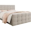 Lit continental Memphis 113, Double, Brun clair, Tissu, Disponible>Mobilier1 Hot