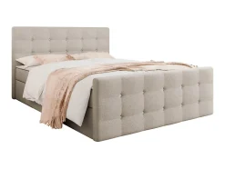 Lit continental Memphis 113, Double, Brun clair, Tissu, Disponible>Mobilier1 Hot