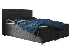 Mobilier1 Lit continental Memphis 137, Double, Gris, Tissu, Disponible* Ensemble Sommier Et Matelas