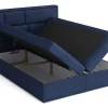 Mobilier1 Lit continental Pomona 115, Double, Brun clair, Tissu, Disponible* Ensemble Sommier Et Matelas