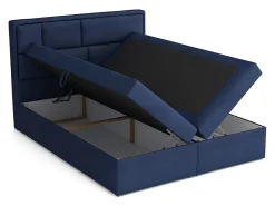 Mobilier1 Lit continental Pomona 115, Double, Brun clair, Tissu, Disponible* Ensemble Sommier Et Matelas