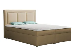 Lit continental Pomona 112, Double, Brun clair, Tissu, Disponible>Mobilier1 Hot