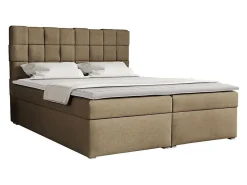Lit continental Pomona 117, Double, Brun clair, Tissu, Disponible>Mobilier1 New