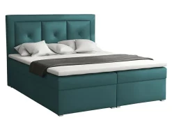 Lit continental Pomona 113, Double, Turquoise, Tissu, Disponible>Mobilier1 Clearance