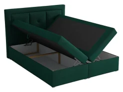 Lit continental Pomona 113, Double, Turquoise, Tissu, Disponible><noscript><img width=