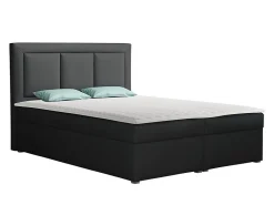 Mobilier1 Lit continental Pomona 112, Double, Gris, Tissu, Disponible* Ensemble Sommier Et Matelas