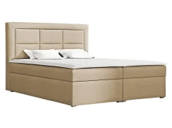 Lit continental Pomona 114, Double, Brun clair, Tissu, Disponible>Mobilier1 Hot