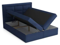 Lit continental Pomona 114, Double, Brun clair, Tissu, Disponible><noscript><img width=