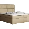 Lit continental Pomona 115, Double, Brun clair, Tissu, Disponible>Mobilier1 Clearance