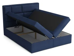Lit continental Pomona 115, Double, Brun clair, Tissu, Disponible><noscript><img width=