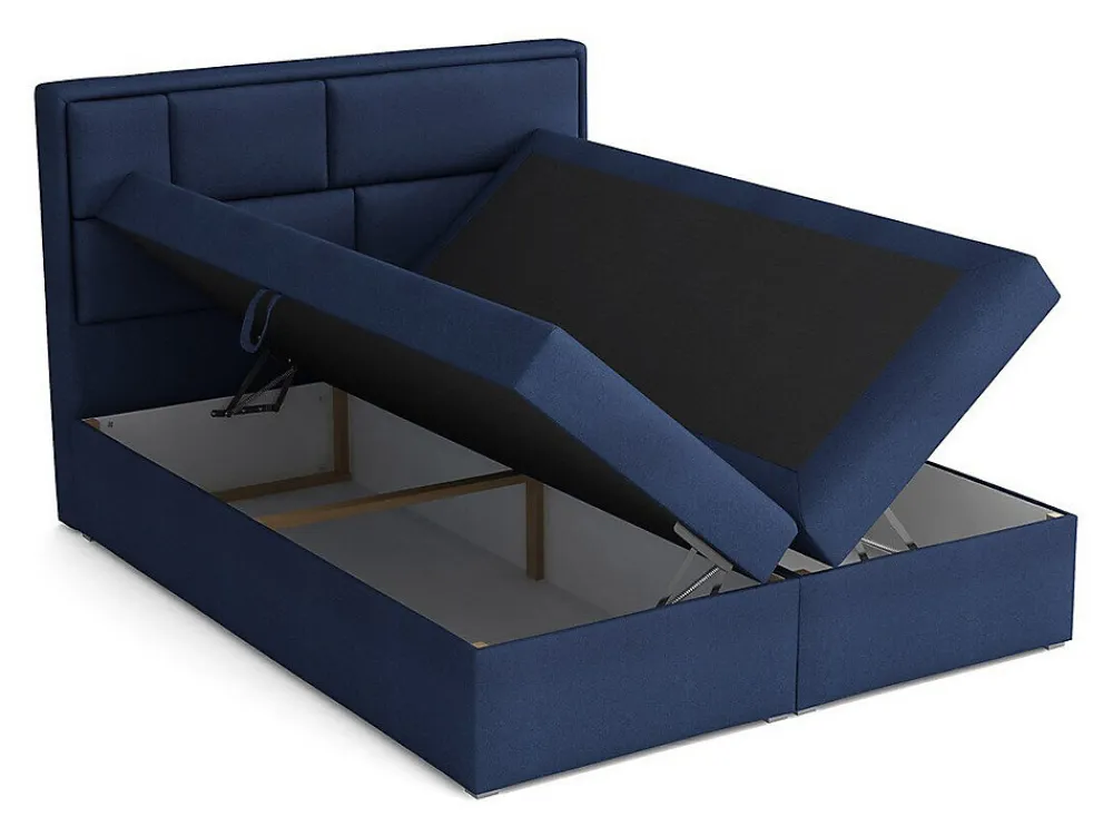 Lit continental Pomona 115, Double, Brun clair, Tissu, Disponible>Mobilier1 Clearance