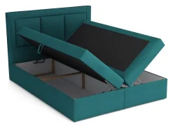 Mobilier1 Lit continental Pomona 112, Double, Gris, Tissu, Disponible* Ensemble Sommier Et Matelas