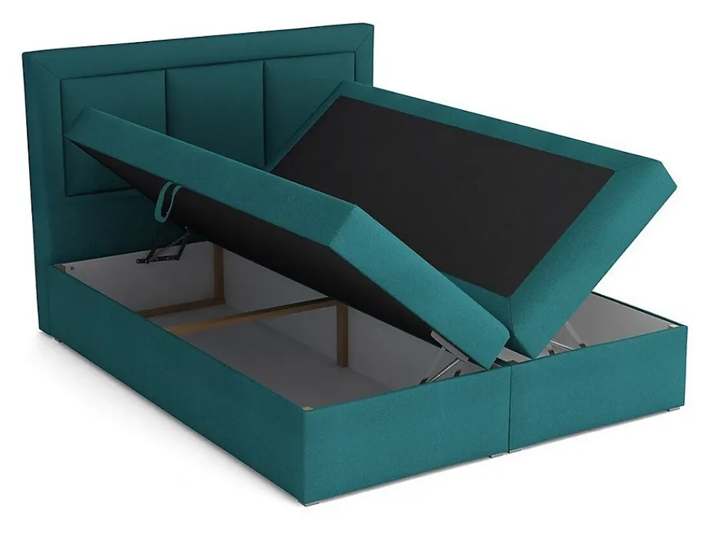Mobilier1 Lit continental Pomona 112, Double, Gris, Tissu, Disponible* Ensemble Sommier Et Matelas
