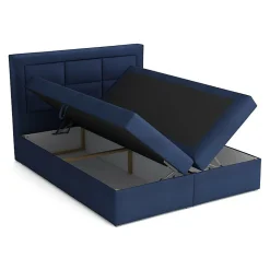 Mobilier1 Lit continental Pomona 114, Double, Brun clair, Tissu, Disponible* Ensemble Sommier Et Matelas