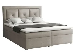 Lit continental Pomona 113, Double, Brun clair, Tissu, Disponible>Mobilier1 Sale