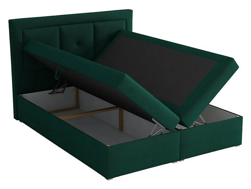 Lit continental Pomona 113, Double, Brun clair, Tissu, Disponible>Mobilier1 Sale