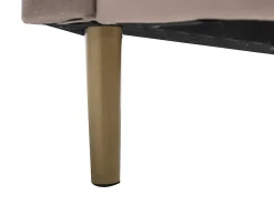 Lit coquillage 140 x 190 cm - Velours - Beige + Matelas - LIVAYA><noscript><img width=