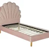 Vente-unique Lit coquillage 90 x 190 cm - Velours - Rose - MOANA*Enfant Lit Enfant