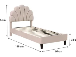 Habitat Et Jardin Lit coquillage en velours 