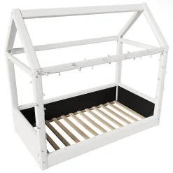 Lit de jour rembourré 90x200 cm, éclairage LED - beige><noscript><img width=