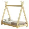 Lit de Tipi pour Enfant Onejda Bois Naturel 140 x 70 cm en.casa>[En.Casa]