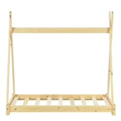 Lit de Tipi pour Enfant Onejda Bois Naturel 140 x 70 cm en.casa><noscript><img width=
