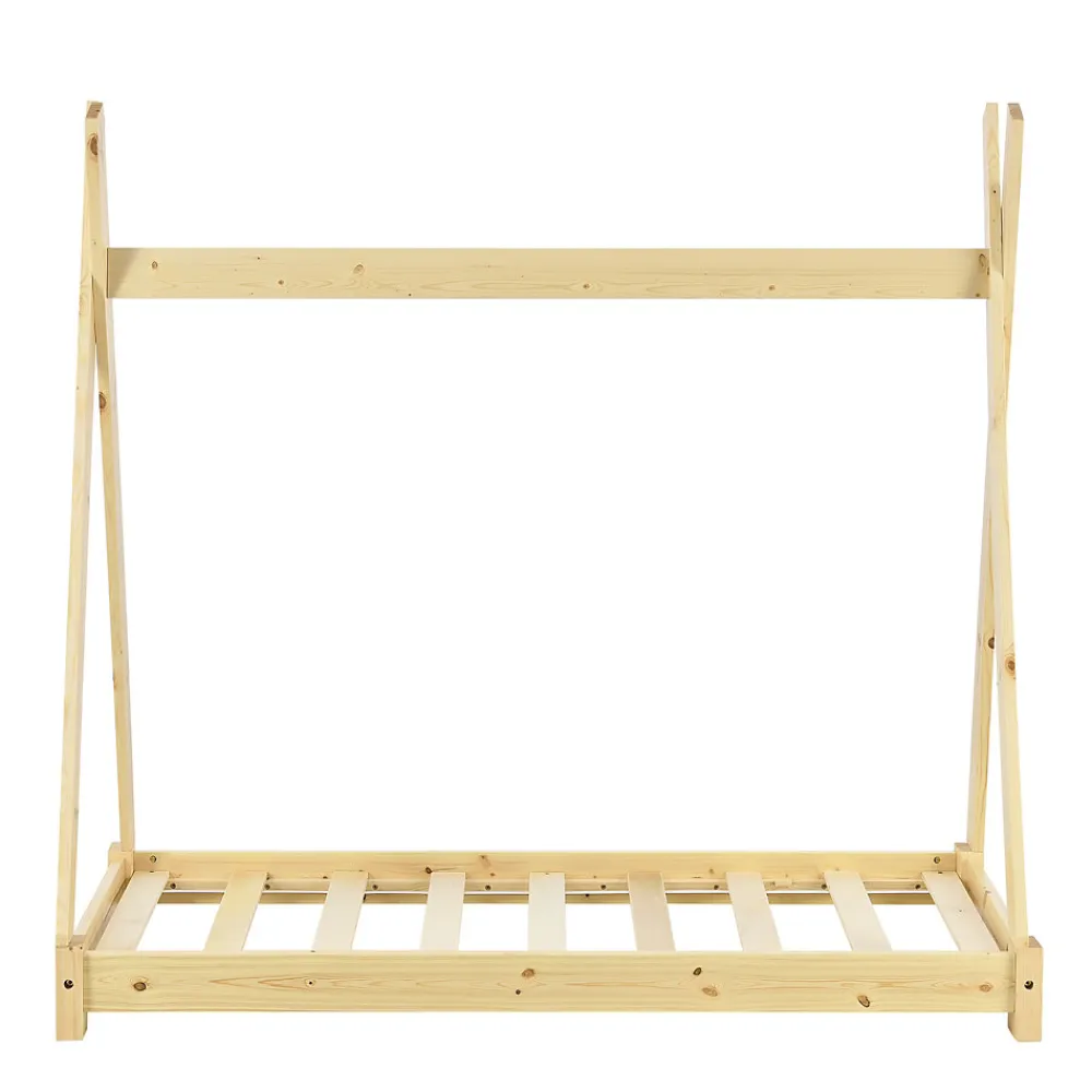 Lit de Tipi pour Enfant Onejda Bois Naturel 140 x 70 cm en.casa>[En.Casa]
