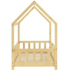 Lit d'Enfant Design Forme Maison Sisimiut Pin 140 x 70 cm Naturel en.casa><noscript><img width=