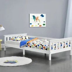 Lit d'Enfant Design Nuuk en Pin 200 x 90 cm Blanc Mat Laqué en.casa>[En.Casa] Sale