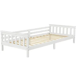 Lit d'Enfant Design Nuuk en Pin 200 x 90 cm Blanc Mat Laqué en.casa>[En.Casa] Sale