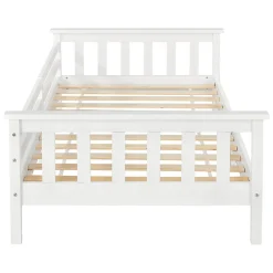Lit d'Enfant Design Nuuk en Pin 200 x 90 cm Blanc Mat Laqué en.casa><noscript><img width=