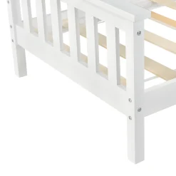 Lit d'Enfant Design Nuuk en Pin 200 x 90 cm Blanc Mat Laqué en.casa><noscript><img width=