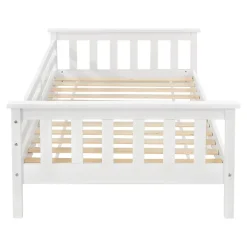 [En.Casa] Lit d'Enfant Design Nuuk en Pin 140 x 70 cm Blanc Mat Laqué en.casa*Enfant Lit Enfant