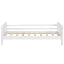 [En.Casa] Lit d'Enfant Design Nuuk en Pin 140 x 70 cm Blanc Mat Laqué en.casa*Enfant Lit Enfant