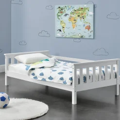 Lit d'Enfant Design Nuuk en Pin 160 x 80 cm Blanc Mat Laqué en.casa>[En.Casa] Sale
