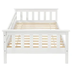 Lit d'Enfant Design Nuuk en Pin 160 x 80 cm Blanc Mat Laqué en.casa><noscript><img width=