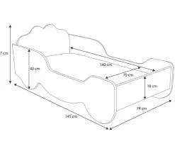 Kobi Lit d'enfant Kareta 160x80 avec matelas*Enfant Lit Enfant