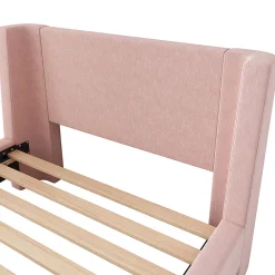 Lit d'enfant Lit rembourré,lit simple lit traîneau, 90 x 200 cm, Pour garçons & filles, Rose,Sans matelas><noscript><img width=
