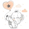 Kobi Lit d'enfant LUK avec balustrade 160x80 Eléphant*Enfant Lit Enfant