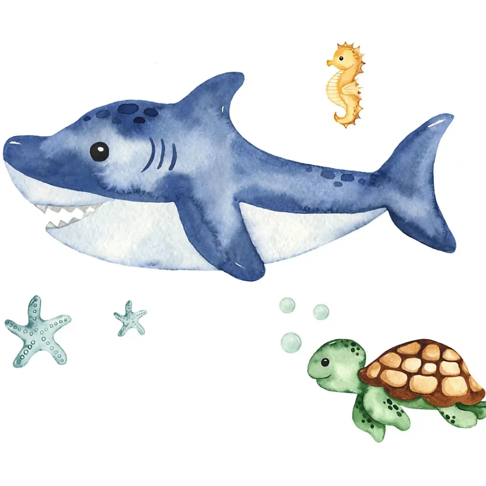 Kobi Lit d'enfant LUK avec tiroir et tringle 160x80 Shark* Lit Avec Rangement