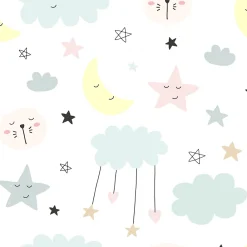 Kobi Lit d'enfant LUK avec tiroir et tringle 140x70 étoiles* Lit Avec Rangement