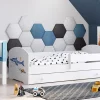 Kobi Lit d'enfant LUK avec tiroir et tringle 140x70 Shark* Lit Avec Rangement