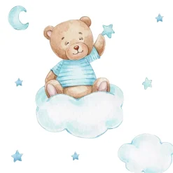 Kobi Lit d'enfant LUK avec tiroir et barreaux 160x80 Ourson bleu* Lit Avec Rangement