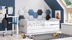 Kobi Lit d'enfant LUK avec tiroir et barreau 160x80 Yellow digger* Lit Avec Rangement