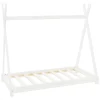 Lit d'enfant Tipi 70x140 cm blanc simple en bois de pin sommier à lattes style indien>Ml-Design Clearance