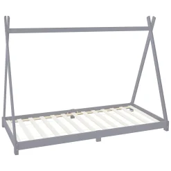 Lit d'enfant Tipi 90x200 cm gris clair simple en bois de pin sommier à lattes style indien>Ml-Design Sale