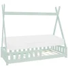 Lit d'enfant Tipi 80x160cm menthe en bois de pin massif style indien avec sommier matelas>Ml-Design Hot