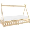 Lit d'enfant Tipi 90x200 cm naturel cadre en bois de pin style indien avec matelas H:10 cm>Ml-Design Clearance